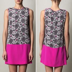 Rebecca Taylor Silk Shift Bird Printed Dress